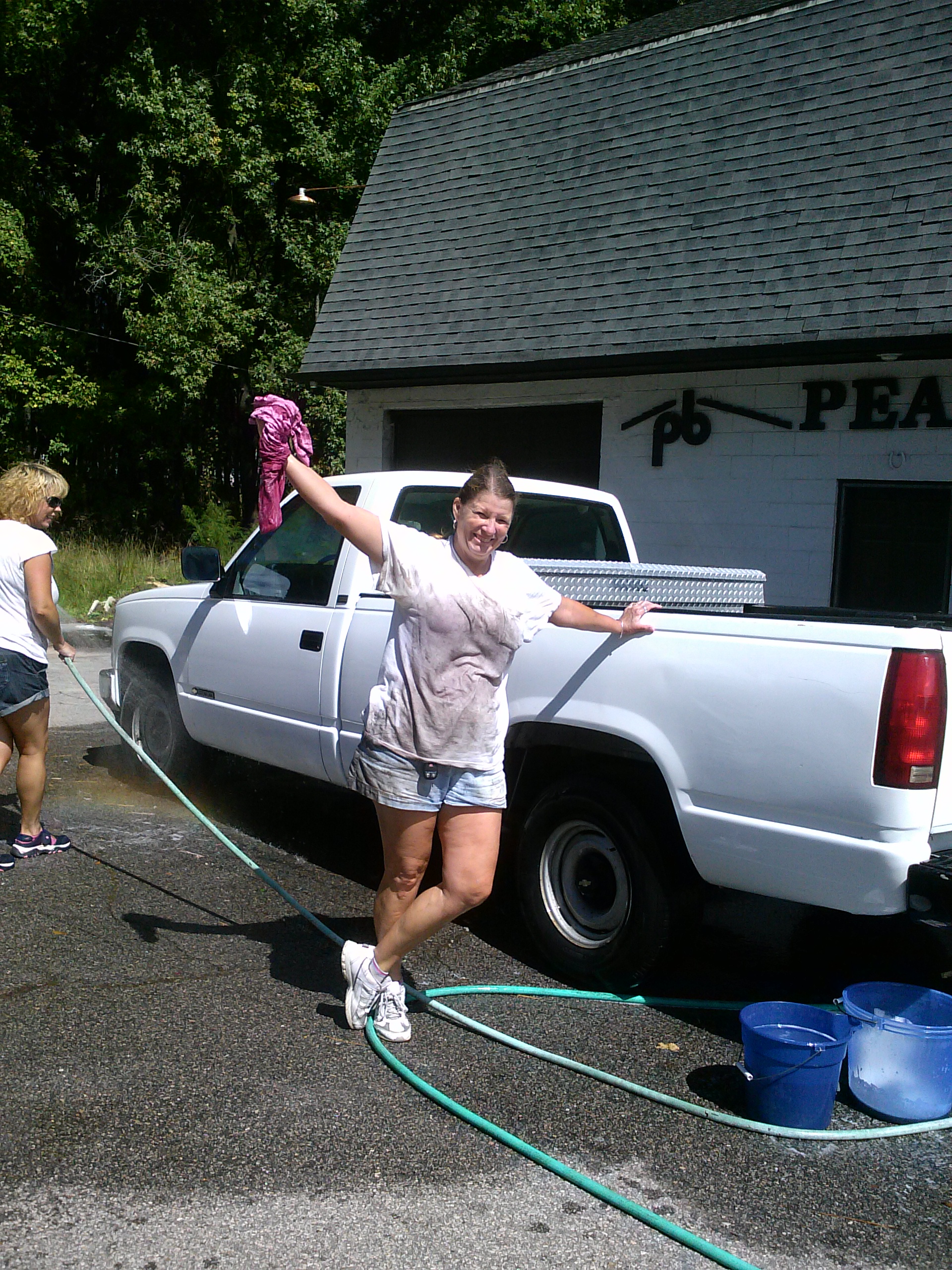 Joy with clean truck
