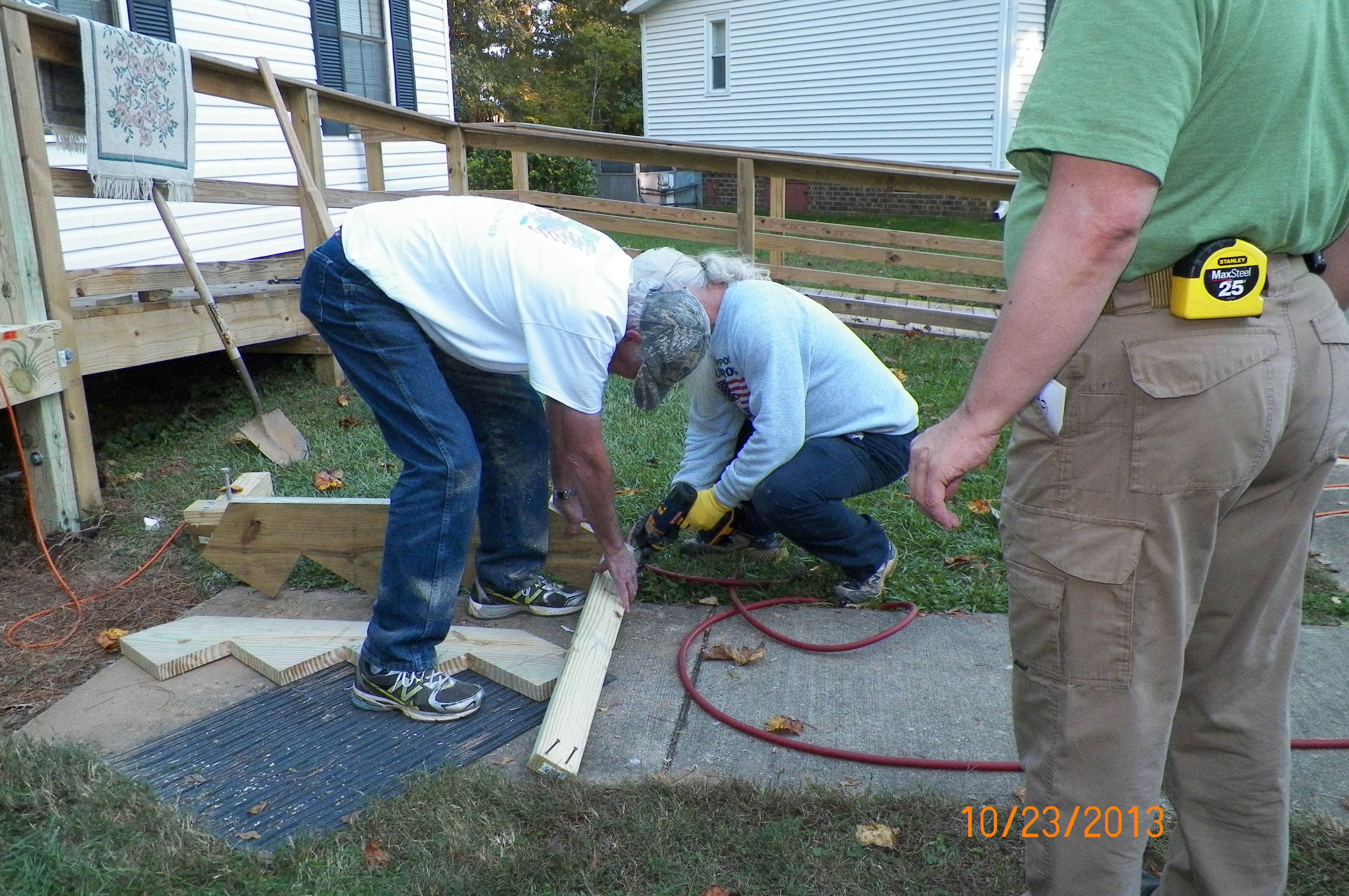 Picture of Mike & Bob building the new steps